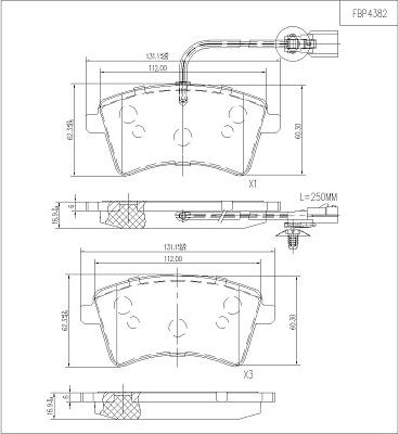 FI.BA FBP4382 - Kit de plaquettes de frein, frein à disque cwaw.fr