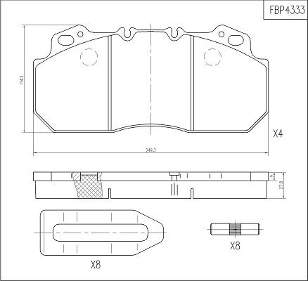 FI.BA FBP4333 - Kit de plaquettes de frein, frein à disque cwaw.fr