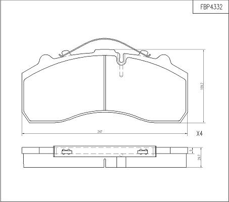 FI.BA FBP4332 - Kit de plaquettes de frein, frein à disque cwaw.fr