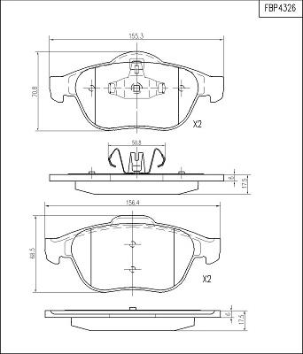 FI.BA FBP4326 - Kit de plaquettes de frein, frein à disque cwaw.fr