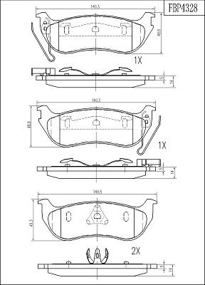 FI.BA FBP4328 - Kit de plaquettes de frein, frein à disque cwaw.fr