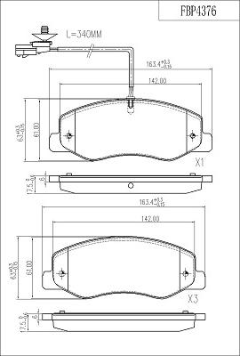 FI.BA FBP4376 - Kit de plaquettes de frein, frein à disque cwaw.fr