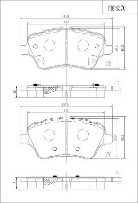 FI.BA FBP4370 - Kit de plaquettes de frein, frein à disque cwaw.fr