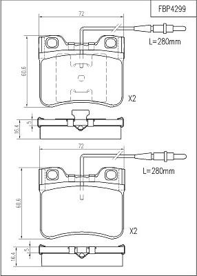 FI.BA FBP4299 - Kit de plaquettes de frein, frein à disque cwaw.fr