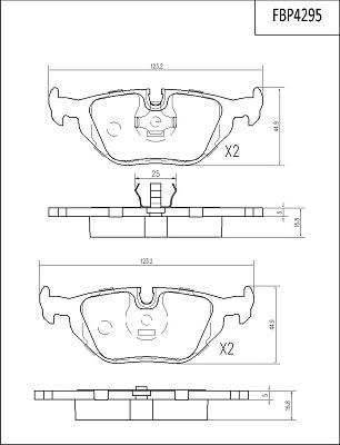 FI.BA FBP4295 - Kit de plaquettes de frein, frein à disque cwaw.fr