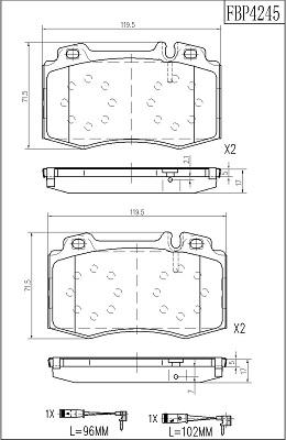 FI.BA FBP4245 - Kit de plaquettes de frein, frein à disque cwaw.fr