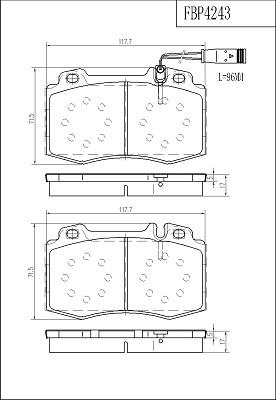 FI.BA FBP4243 - Kit de plaquettes de frein, frein à disque cwaw.fr