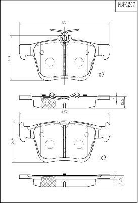 FI.BA FBP4247 - Kit de plaquettes de frein, frein à disque cwaw.fr