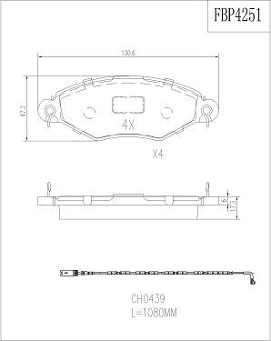 FI.BA FBP4251 - Kit de plaquettes de frein, frein à disque cwaw.fr