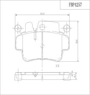 FI.BA FBP4257 - Kit de plaquettes de frein, frein à disque cwaw.fr