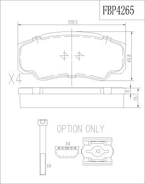 FI.BA FBP4265 - Kit de plaquettes de frein, frein à disque cwaw.fr