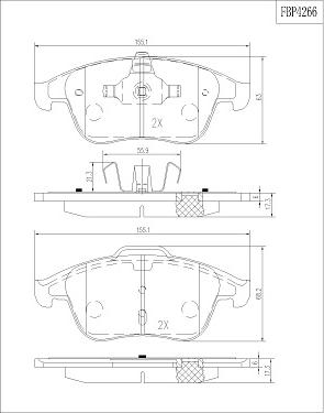 FI.BA FBP4266 - Kit de plaquettes de frein, frein à disque cwaw.fr