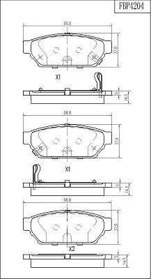 FI.BA FBP4204 - Kit de plaquettes de frein, frein à disque cwaw.fr