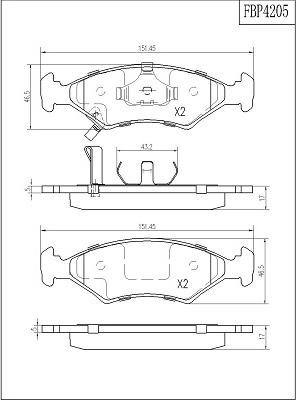 FI.BA FBP4205 - Kit de plaquettes de frein, frein à disque cwaw.fr