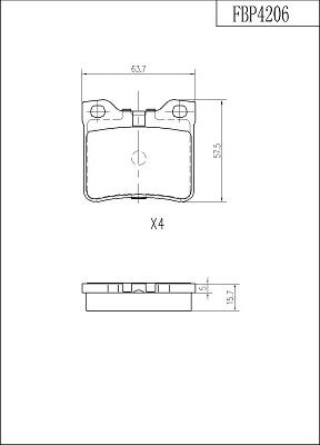 FI.BA FBP4206 - Kit de plaquettes de frein, frein à disque cwaw.fr