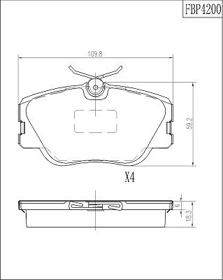 FI.BA FBP4200 - Kit de plaquettes de frein, frein à disque cwaw.fr