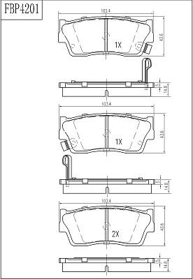 FI.BA FBP4201 - Kit de plaquettes de frein, frein à disque cwaw.fr