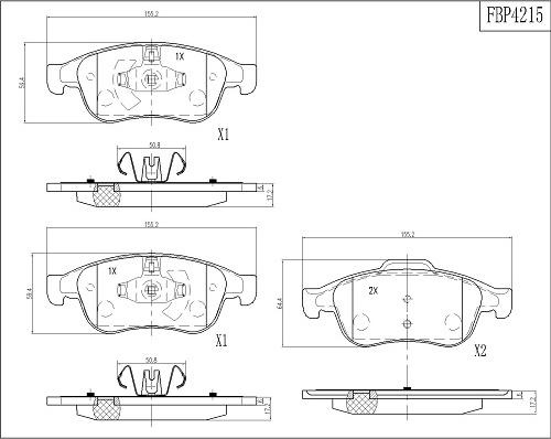 FI.BA FBP4215 - Kit de plaquettes de frein, frein à disque cwaw.fr