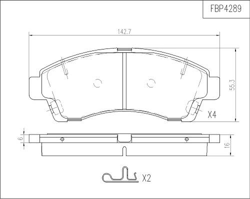 FI.BA FBP4289 - Kit de plaquettes de frein, frein à disque cwaw.fr