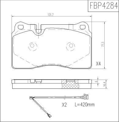 FI.BA FBP4284 - Kit de plaquettes de frein, frein à disque cwaw.fr