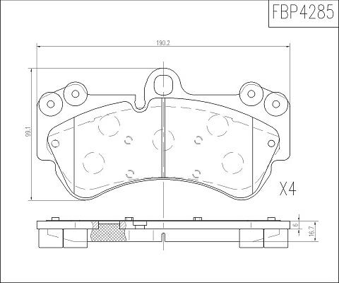 FI.BA FBP4285 - Kit de plaquettes de frein, frein à disque cwaw.fr