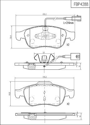 FI.BA FBP4288 - Kit de plaquettes de frein, frein à disque cwaw.fr