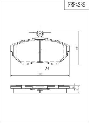 FI.BA FBP4239 - Kit de plaquettes de frein, frein à disque cwaw.fr