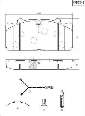 FI.BA FBP4234 - Kit de plaquettes de frein, frein à disque cwaw.fr