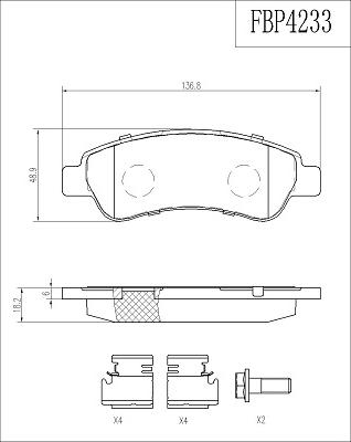 FI.BA FBP4233 - Kit de plaquettes de frein, frein à disque cwaw.fr