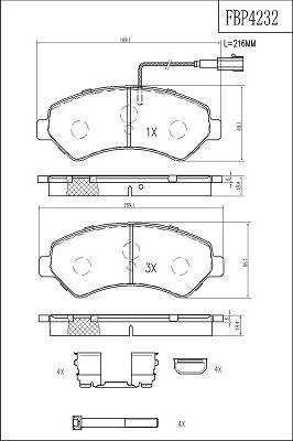 FI.BA FBP4232 - Kit de plaquettes de frein, frein à disque cwaw.fr