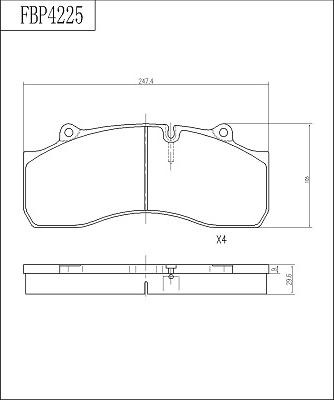 FI.BA FBP4225 - Kit de plaquettes de frein, frein à disque cwaw.fr