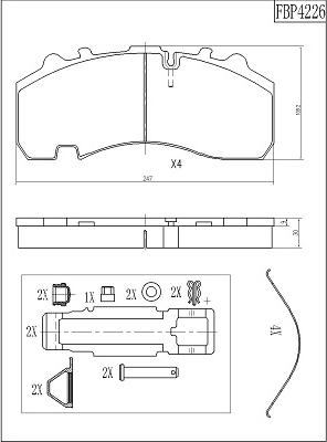 FTE 9500133 - Kit de plaquettes de frein, frein à disque cwaw.fr