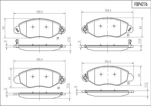 FI.BA FBP4276 - Kit de plaquettes de frein, frein à disque cwaw.fr