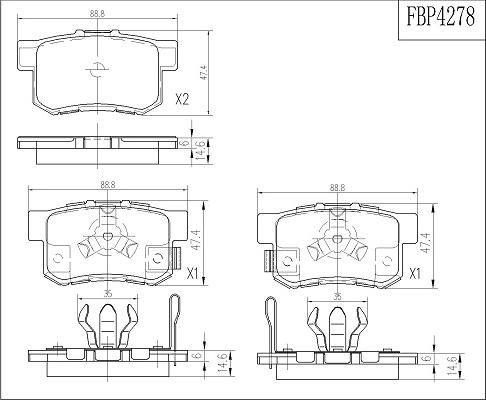 FI.BA FBP4278 - Kit de plaquettes de frein, frein à disque cwaw.fr