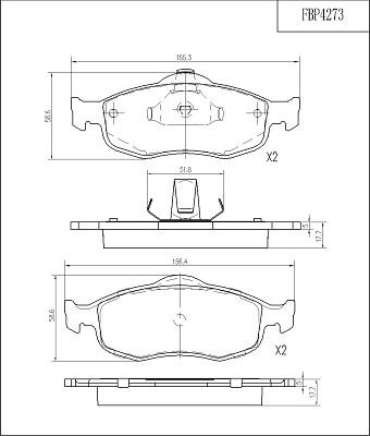 FI.BA FBP4273 - Kit de plaquettes de frein, frein à disque cwaw.fr