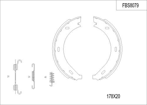 FI.BA FBS8079 - Jeu de mâchoires de frein cwaw.fr