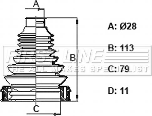 First Line FCB6407 - Joint-soufflet, arbre de commande cwaw.fr