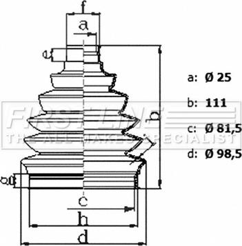 First Line FCB6436 - Joint-soufflet, arbre de commande cwaw.fr