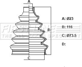 First Line FCB6426 - Joint-soufflet, arbre de commande cwaw.fr