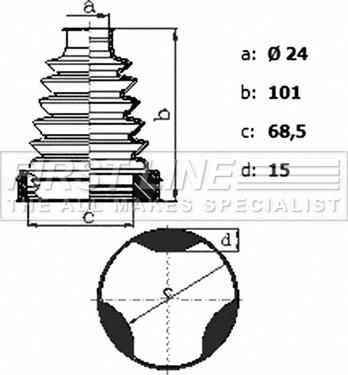 First Line FCB6423 - Joint-soufflet, arbre de commande cwaw.fr