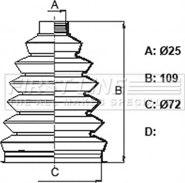 First Line FCB6122 - Joint-soufflet, arbre de commande cwaw.fr