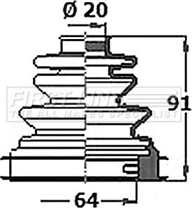 First Line FCB6334 - Joint-soufflet, arbre de commande cwaw.fr