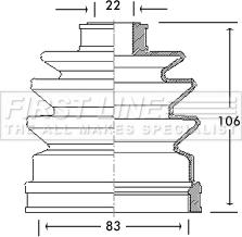 First Line FCB2613 - Joint-soufflet, arbre de commande cwaw.fr