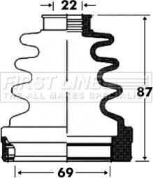 First Line FCB2863 - Joint-soufflet, arbre de commande cwaw.fr