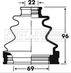 First Line FCB2872 - Joint-soufflet, arbre de commande cwaw.fr