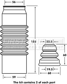 First Line FPK7093 - Kit de protection contre la poussière, amortisseur cwaw.fr
