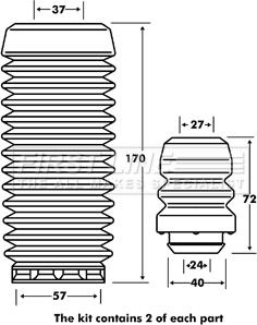First Line FPK7051 - Kit de protection contre la poussière, amortisseur cwaw.fr