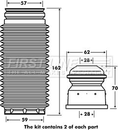 First Line FPK7053 - Kit de protection contre la poussière, amortisseur cwaw.fr