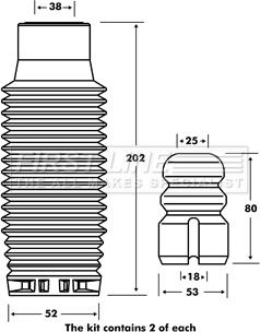 First Line FPK7064 - Kit de protection contre la poussière, amortisseur cwaw.fr