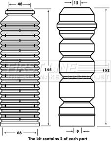 First Line FPK7086 - Kit de protection contre la poussière, amortisseur cwaw.fr
